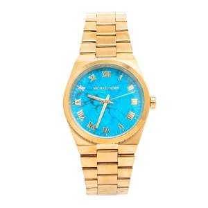Michael Kors Turquoise Gold Plated Stainless Steel Channing MK5894 Women's Wristwatch 38 mm