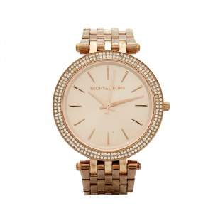 Michael Kors Champagne Rose Gold Plated Stainless Steel Darci MK3192 Women's Wristwatch 39 mm