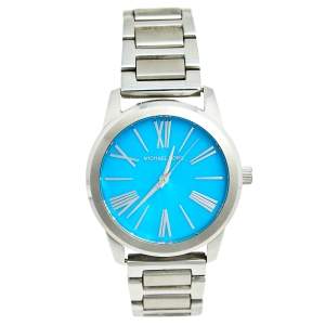 مملوكة مسبقًا Michael Kors Blue Mother of Pearl Stainless Steel Hartman MK3519 Women's Wristwatch 38 mm