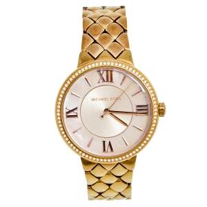 مملوكة مسبقًا Michael Kors Mother of Pearl Rose Gold Plated Stainless Steel Courtney MK3705 Women's Wristwatch 36 mm