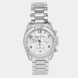 Michael Kors Silver Stainless Steel Crystal MK5165 Women's Wristwatch 39 mm