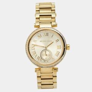 مملوكة مسبقًا Michael Kors Champagne Gold Plated Stainless Steel Skylar MK5867 Women's Wristwatch 41 mm