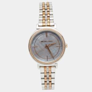 مملوكة مسبقًا Michael Kors Mother of Pearl Two Tone Stainless Steel Cinthia MK-3642 Women's Wristwatch 33 mm 