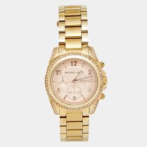 مملوكة مسبقًا Michael Kors Champagne Gold Plated Stainless Steel Blair MK5263 Women's Wristwatch 39 mm