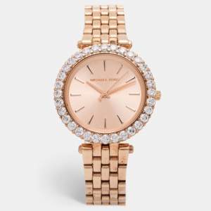 Michael Kors Champagne Rose Gold Plated Stainless Steel Darci MK4515 Women's Wristwatch 34 mm