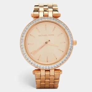 Michael Kors Champagne Rose Gold Plated Stainless Steel Darci MK3366 Women's Wristwatch 33 mm
