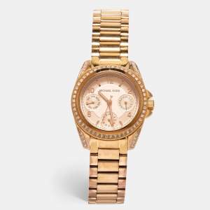 Michael Kors Champagne Rose Gold Plated Stainless Steel Blair MK5613 Women's Wristwatch 33 mm