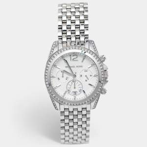 Michael Kors White Stainless Steel Pressley MK5863 Women's Wristwatch 39 mm