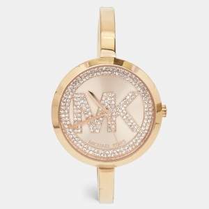 Michael Kors Champagne Rose Gold Plated Stainless Steel Blakley MK3631 Women's Wristwatch 34 mm