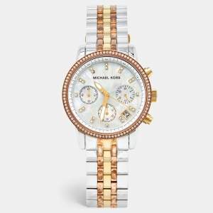 Michael Kors Mother Of Pearl Tri-Tone Ritz MK5650 Women's Wristwatch 36 mm