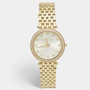 Michael Kors Yellow Gold Plated Stainless Steel Crystal MK3216 Women's Wristwatch 39 mm