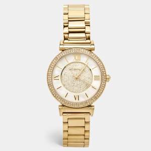 Michael Kors Mother Of Pearl Gold Plated Stainless Steel Catlin MK3332 Women's Wristwatch 38 mm