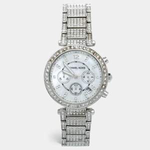 Michael Kors Mother Of Pearl Stainless Steel Crystal Parker MK5572 Women's Wristwatch 39 mm