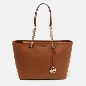 MICHAEL Michael Kors Brown Leather Large Shania Chain Tote