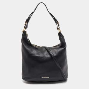 Pre Owned MICHAEL Michael Kors Black Leather Large Lupita  Hobo 