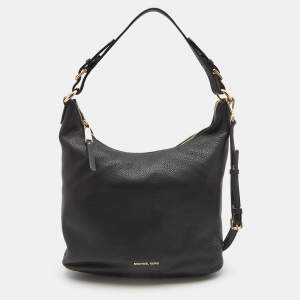 Pre Owned MICHAEL Michael Kors Black Leather Large Lupita Hobo