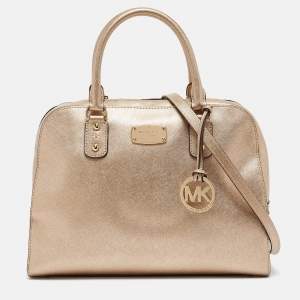 MICHAEL Michael Kors Gold Leather Satchel