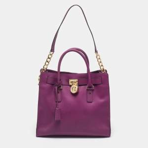 MICHAEL Michael Kors Purple Leather Large Hamilton North South Tote