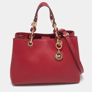 MICHAEL Michael Kors Red Leather Cynthia Tote