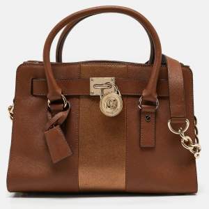 MICHAEL Michael Kors Brown Leather Medium Hamilton East West Tote