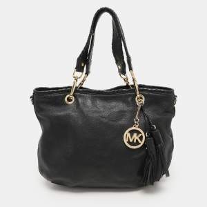 MICHAEL Michael Kors Black Leather Tassel Satchel