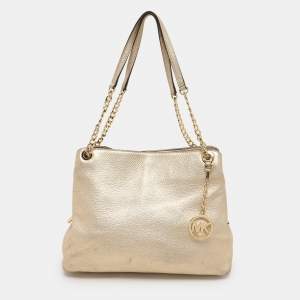 MICHAEL Michael Kors Gold Leather Jet Set Chain Tote