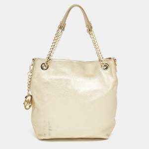 MICHAEL Michael Kors Gold Leather Jet Set Charm Chain Tote