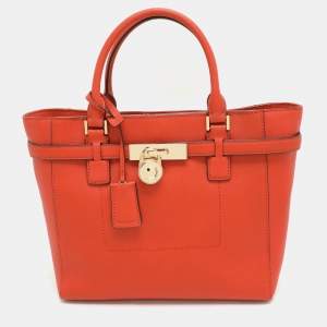 MICHAEL Michael Kors Orange Leather Medium Hamilton Tote