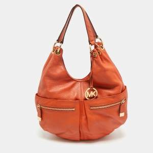 MICHAEL Michael Kors Orange Leather Large Layton Hobo