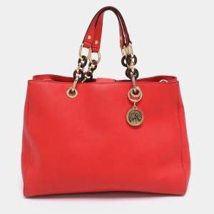 MICHAEL Michael Kors Red Blue Leather Cynthia Tote
