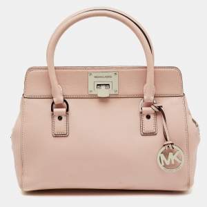 Pre Owned MICHAEL Michael Kors Light Pink Leather Astrid Satchel