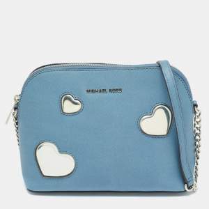 مملوكة مسبقًا MICHAEL Michael Kors Peek A Boo Dome Blue Leather Crossbody Bag