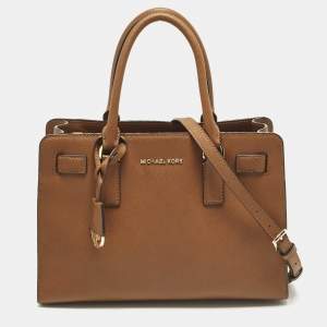 مملوكة مسبقًا MICHAEL Michael Kors East West Dillon Medium Brown Saffiano Leather Tote