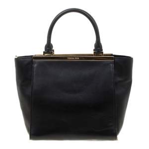 Michael Michael Kors Black Leather Top Handle Bag