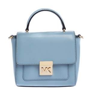 Michael Michael Kors Sky Blue Leather Mini Mindy Top Handle Bag
