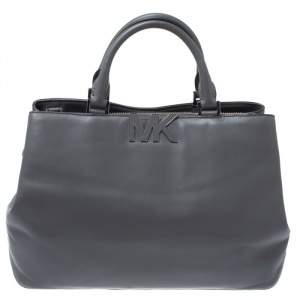 Pre Owned MICHAEL Michael Kors Grey Soft Leather Large Florence Satchel