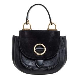 Pre Owned MICHAEL Michael Kors Black Leather and Suede Isadore Shoulder Bag