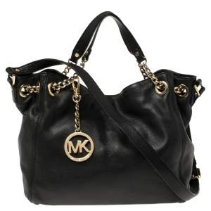 Pre Owned MICHAEL Michael Kors Black Leather Chain Shoulder Bag