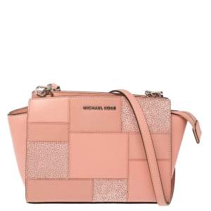 Pre Owned حقيبة كتف مايكل مايكل كورس سلما جلد رقعة وردية