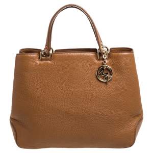 مملوكة مسبقًا MICHAEL Michael Kors Brown Soft Leather Anabelle Mid Zip Tote