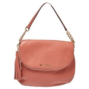 Pre Owned MICHAEL Michael Kors Peach Leather Bedford Shoulder Bag