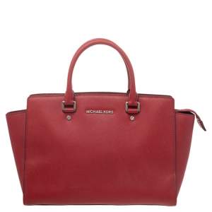 MICHAEL Michael Kors Red Leather Large Selma Tote