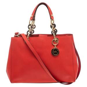 MICHAEL Michael Kors Candy Red Leather Medium Cynthia Tote