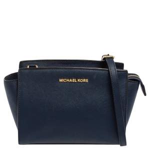 Pre Owned حقيبة كروس مايكل مايكل كورس سيلما جلد أزرق كحلي صغيرة 