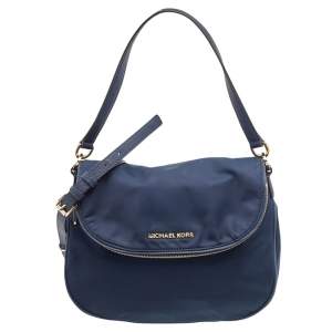 Pre Owned MICHAEL Michael Kors Blue Nylon Bedford Shoulder Bag