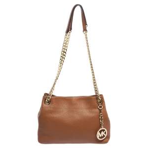 Pre Owned MICHAEL Michael Kors Brown Leather Chain Shoulder Bag