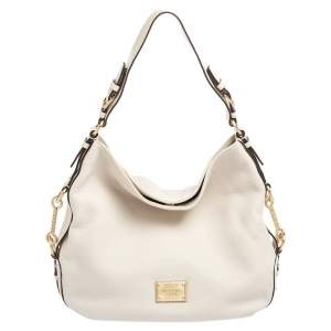 مملوكة مسبقًا حقيبة هوبو مايكل مايكل كورس جلد أبيض