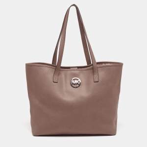مملوكة مسبقًا MICHAEL Michael Kors Brown Saffiano Leather Jet Set Travel Tote