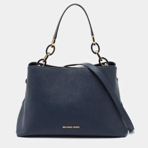 MICHAEL Michael Kors Navy Blue Leather Portia Top Handle Bag