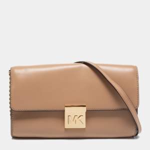 مملوكة مسبقًا MICHAEL Michael Kors Beige Leather Mindy Crossbody Bag